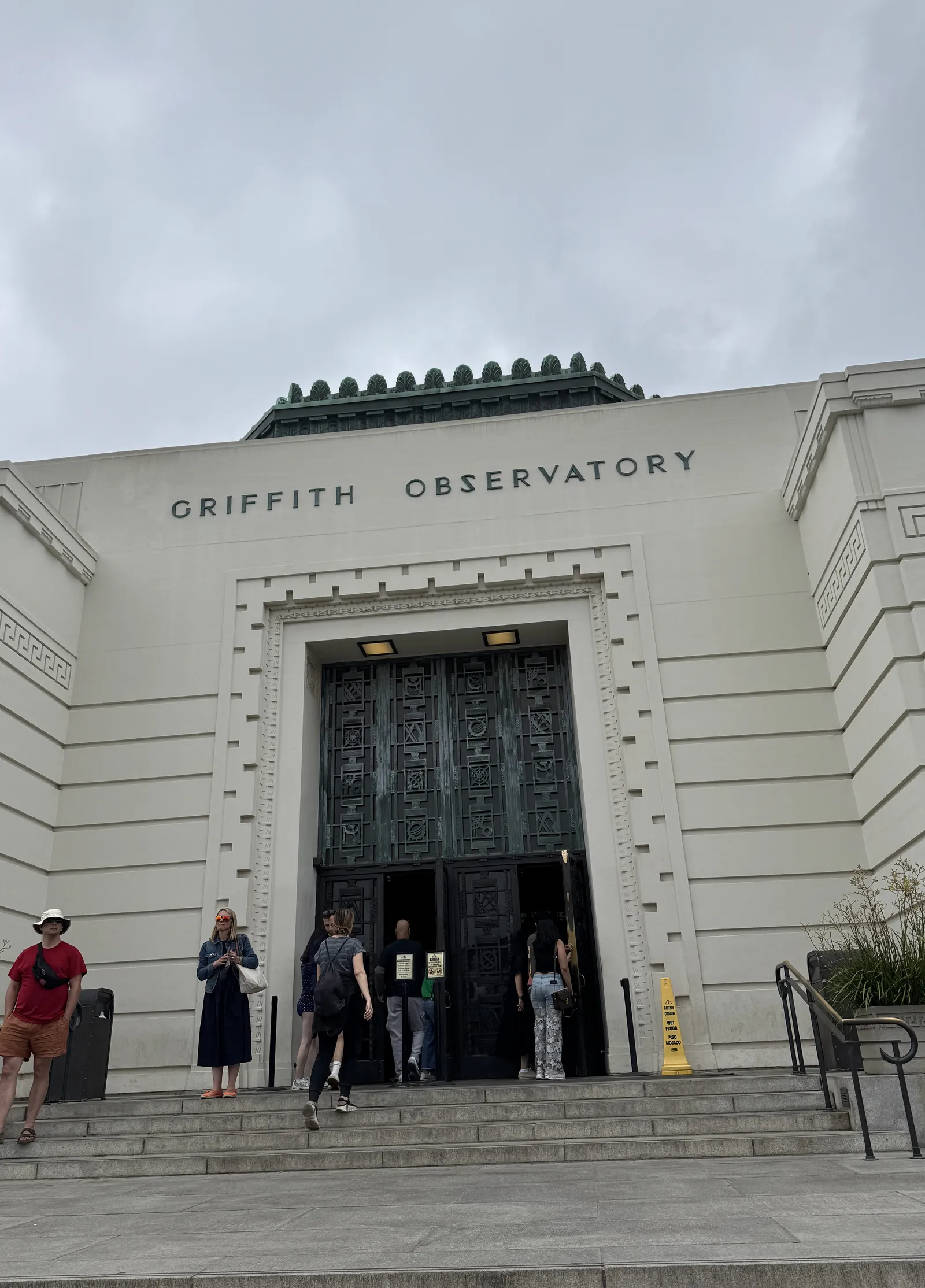 The white domes of Griffith Observatory overlooking Los Angeles